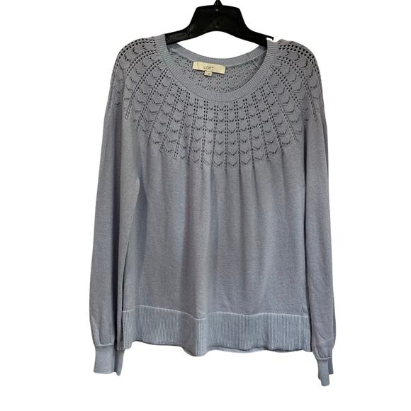 Loft Lavender Sweater Wool Blend Knit Top Women’s Cottagecore Soft Knit Sz L - Picture 2 of 10